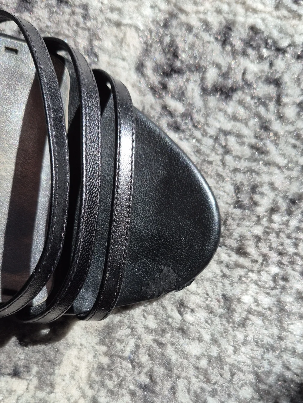Gianni Bini Black Strappy Ankle Wrap Heels
